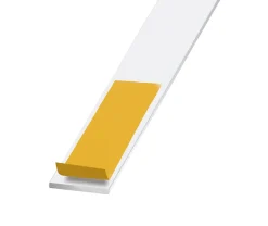 Plat aluminium laqué blanc auto-adhésif 30 x 2 mm, 1.30 m