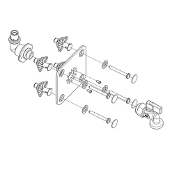 Platine sortie de cloison simple à sertir PER 12 pour machine à laver - Platine encastrable et kit de fixation mural