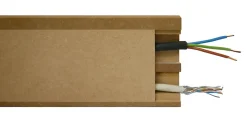 Plinthe passe-câble à couvercle arêtes vives MDF 244 x 11 cm, ép.18 mm