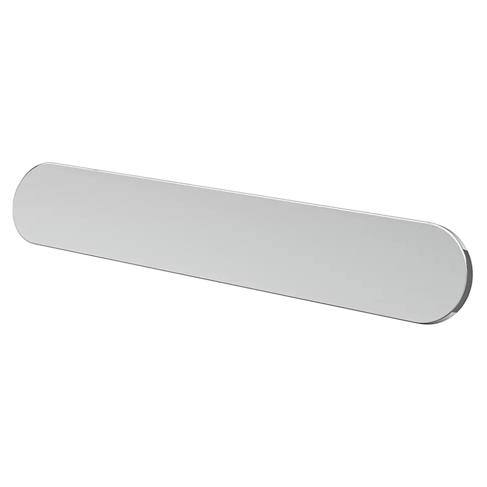 Poignée de meuble arrondi GoodHome Minzh aluminium effet chromé gris l.153mm x l.25mm x H. 16mm entraxe 128mm
