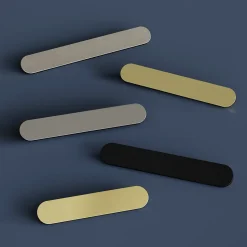Poignée de meuble arrondi GoodHome Minzh aluminium mat noir l.153mm x l.25mm x H. 16mm entraxe 128mm
