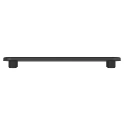 Poignée de meuble arrondi GoodHome Minzh aluminium mat noir l.153mm x l.25mm x H. 16mm entraxe 128mm