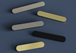Poignée de meuble arrondi GoodHome Minzh aluminium mat noir l.153mm x l.25mm x H. 16mm entraxe 128mm
