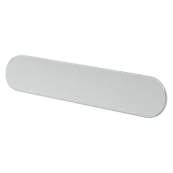 Poignée de meuble arrondi GoodHome Minzh aluminium effet chromé gris l.121mm x l.25mm x H. 16mm entraxe 96mm