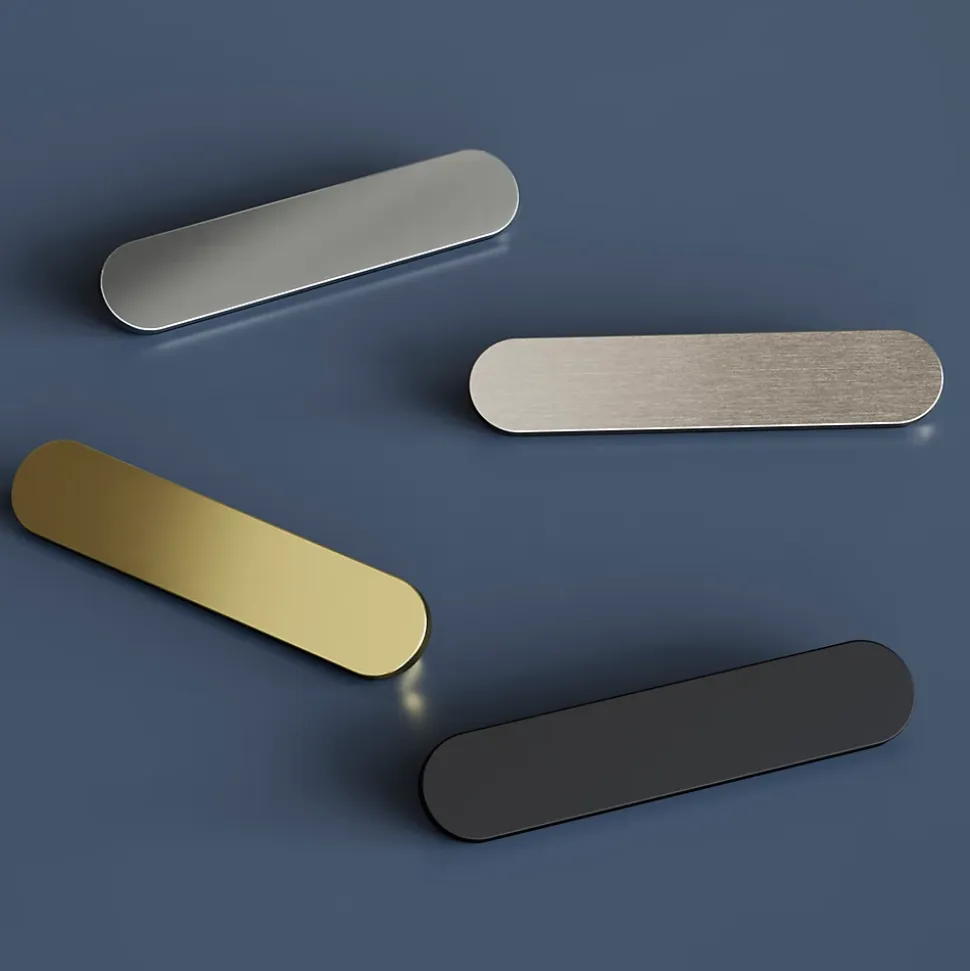 Poignée de meuble arrondi GoodHome Minzh aluminium effet laiton satin doré l.121mm x l.25mm x H. 16mm entraxe 96mm