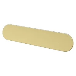 Poignée de meuble arrondi GoodHome Minzh aluminium effet laiton satin doré l.121mm x l.25mm x H. 16mm entraxe 96mm