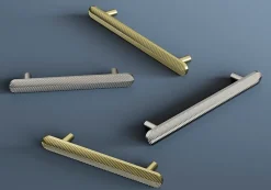 Poignée de meuble arrondi GoodHome Garlan aluminium effet laiton satin doré l.168mm x l.15mm x H. 27mm entraxe 128mm