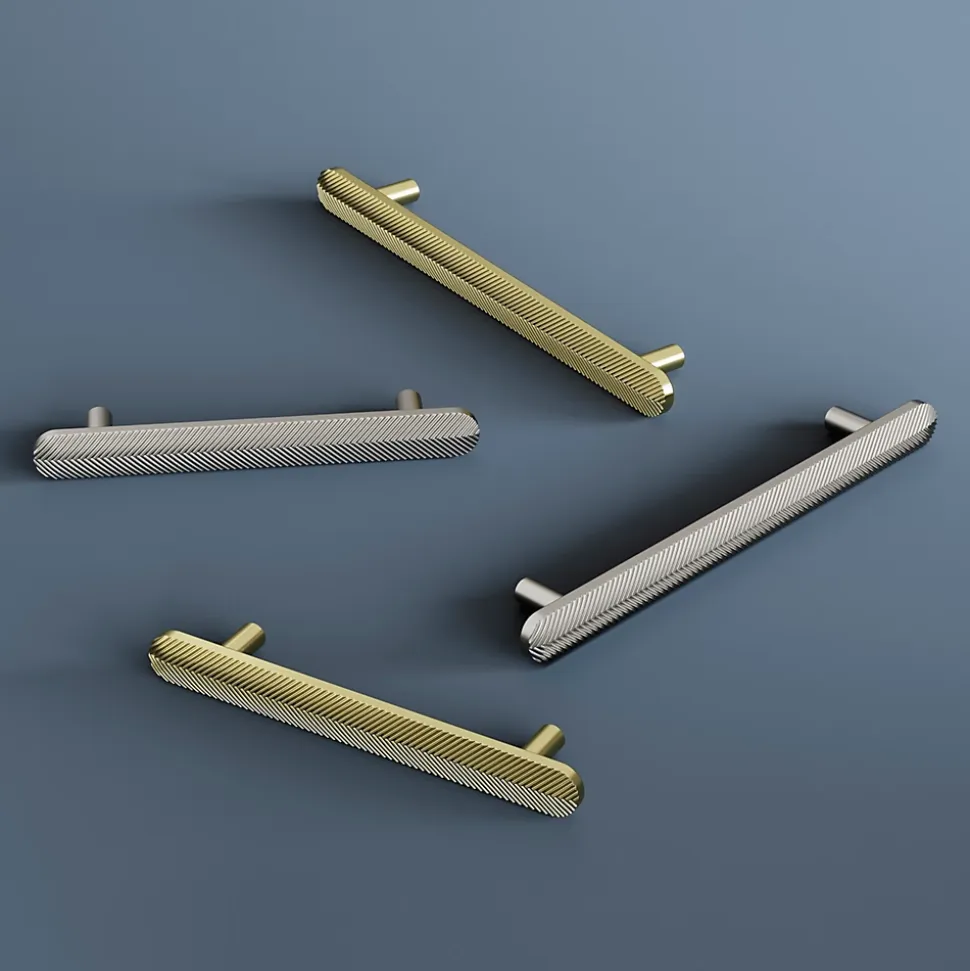 Poignée de meuble arrondi GoodHome Garlan aluminium effet laiton satin doré l.136mm x l.15mm x H. 27mm entraxe 96mm