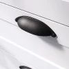 Poignée de meuble demi-ronde GoodHome Kilhog mat noir l.120mm x l.30mm x H. 25mm entraxe 80mm