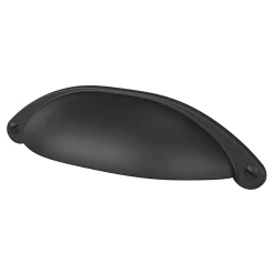 Poignée de meuble demi-ronde GoodHome Kilhog mat noir l.120mm x l.30mm x H. 25mm entraxe 80mm