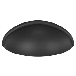 Poignée de meuble demi-ronde GoodHome Armel mat noir l.79mm x l.28mm x H. 26mm entraxe 64mm