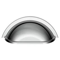 Poignée de meuble demi-ronde GoodHome Govlin effet chromé gris l.81mm x l.30mm x H. 30mm entraxe 64mm