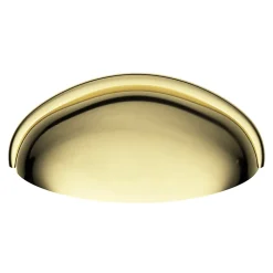 Poignée de meuble demi-ronde GoodHome Armel effet laiton doré l.79mm x l.28mm x H. 26mm entraxe 64mm