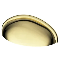 Poignée de meuble demi-ronde GoodHome Armel effet laiton doré l.79mm x l.28mm x H. 26mm entraxe 64mm