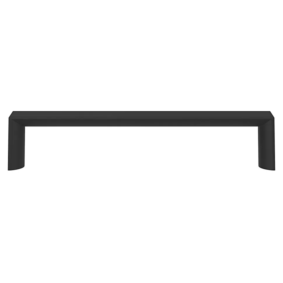 Poignée de meuble Droit GoodHome Dotz mat noir l.135mm x l.12mm x H. 26mm entraxe 128mm
