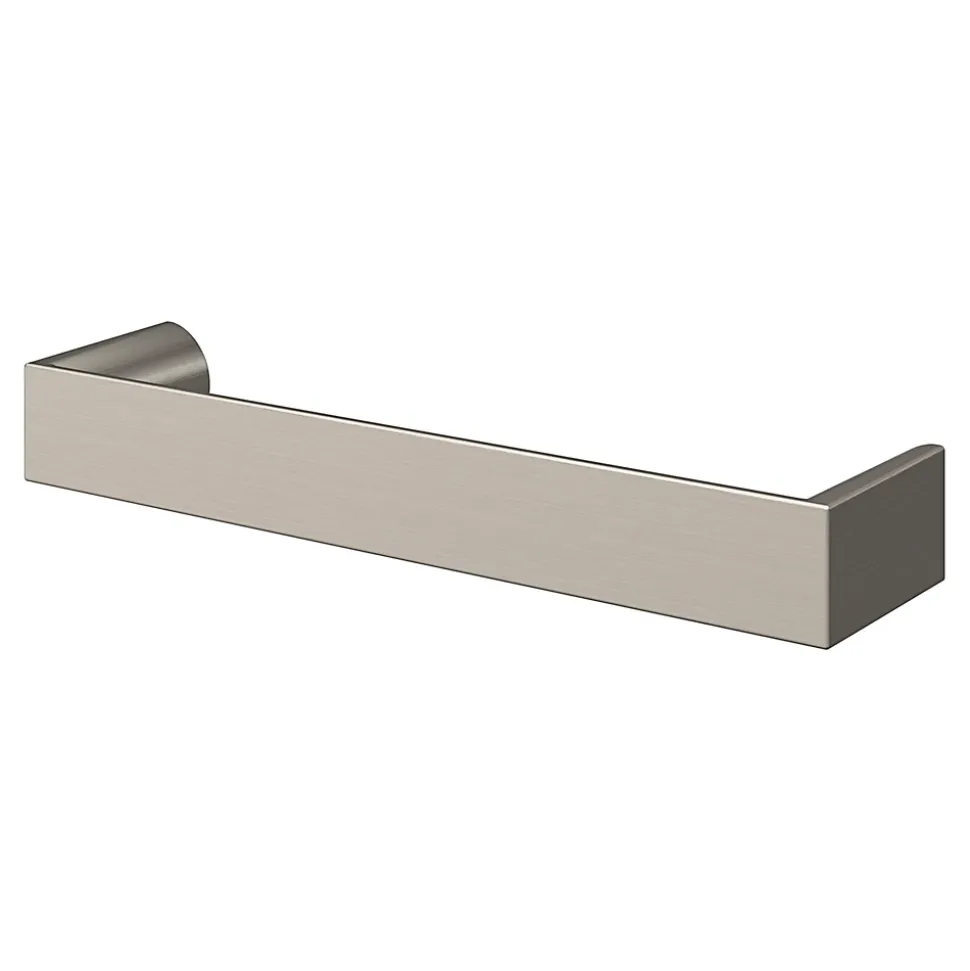 Poignée de meuble Droit GoodHome Dotz effet nickel satin gris l.104mm x l.14mm x H. 26mm entraxe 96mm