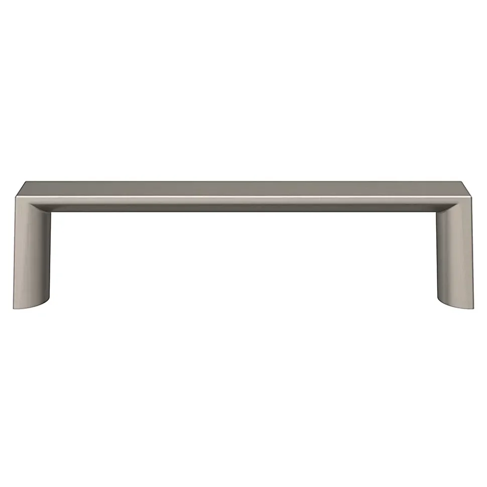 Poignée de meuble Droit GoodHome Dotz effet nickel satin gris l.104mm x l.14mm x H. 26mm entraxe 96mm