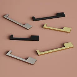 Poignée de meuble Droit GoodHome Skej aluminium mat noir l.158mm x l.7mm x H. 30mm entraxe 128mm