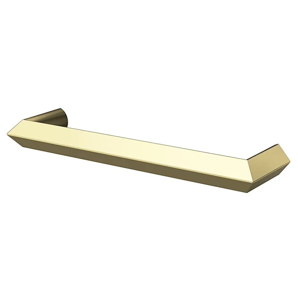 Poignée de meuble Droit GoodHome Keri effet laiton satin doré l.106mm x l.11mm x H. 27mm entraxe 96mm