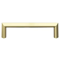Poignée de meuble Droit GoodHome Keri effet laiton satin doré l.106mm x l.11mm x H. 27mm entraxe 96mm