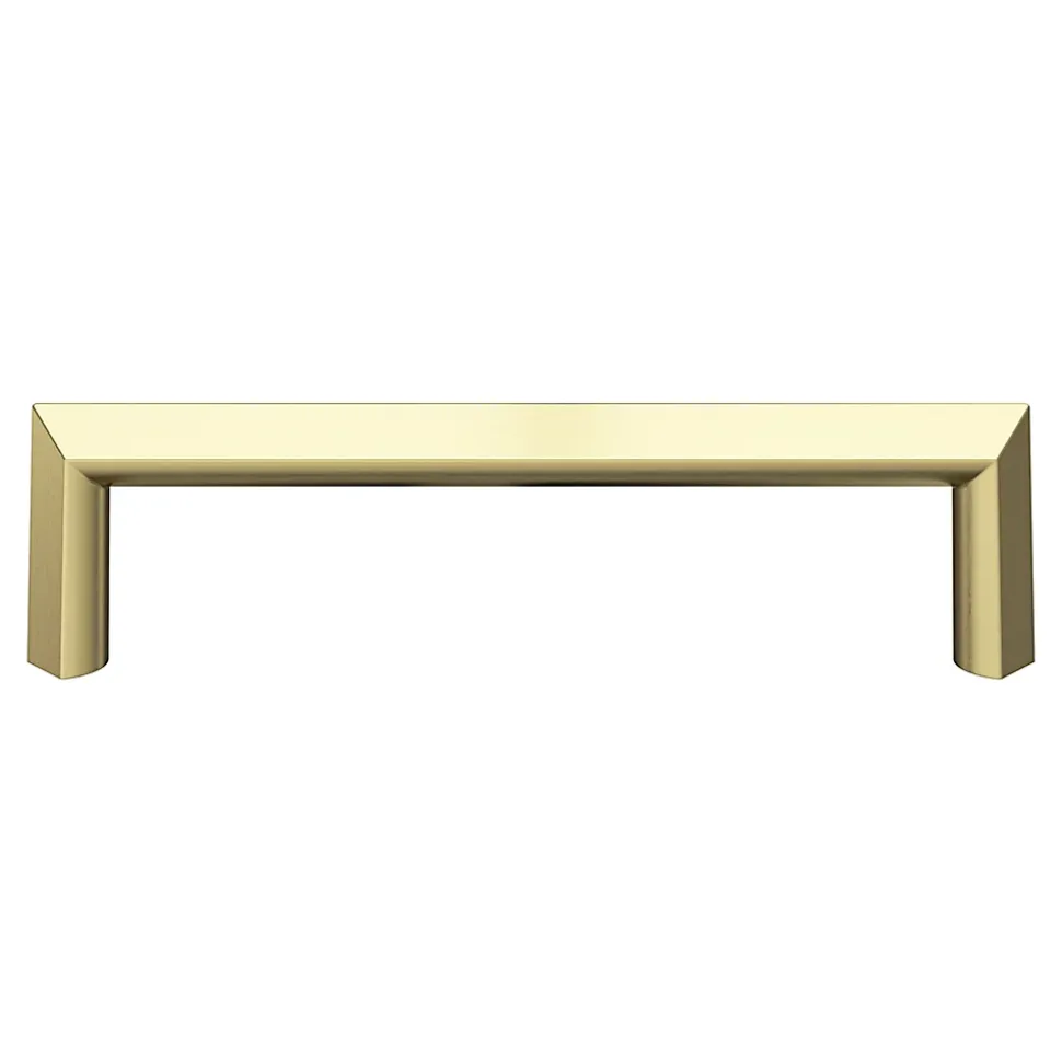Poignée de meuble Droit GoodHome Keri effet laiton satin doré l.106mm x l.11mm x H. 27mm entraxe 96mm