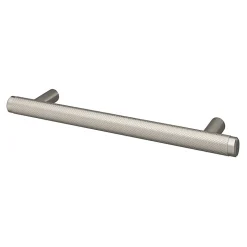 Poignée de meuble en T GoodHome Irus acier effet nickel satin gris l.168mm x l.12mm x H. 35mm entraxe 128mm