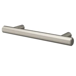 Poignée de meuble en T GoodHome Dizel acier effet nickel satin gris l.136mm x l.12mm x H. 35mm entraxe 96mm