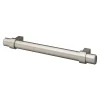 Poignée de meuble en T GoodHome Kerver acier et Zamac effet nickel satin gris l.168mm x l.18mm x H. 34mm entraxe 128mm