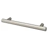 Poignée de meuble en T GoodHome Dizel acier effet nickel satin gris l.168mm x l.12mm x H. 35mm entraxe 128mm