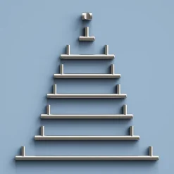 Poignée de meuble en T GoodHome Dizel acier effet nickel satin gris l.168mm x l.12mm x H. 35mm entraxe 128mm