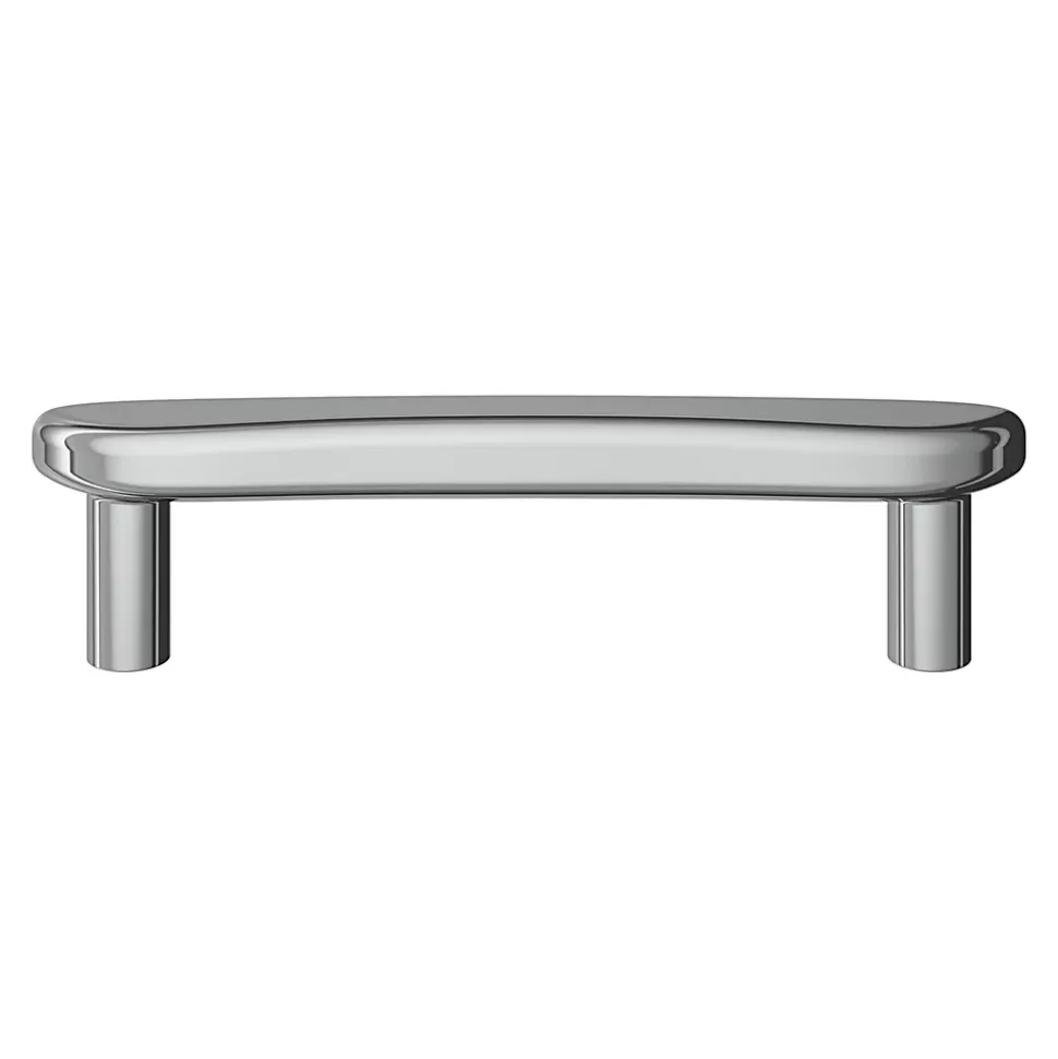 Poignée de meuble en T GoodHome Armel aluminium effet chromé gris l.120mm x l.17mm x H. 30mm entraxe 96mm
