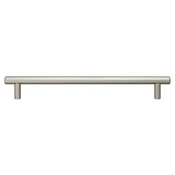Poignée de meuble en T GoodHome Dizel acier effet nickel satin gris l.264mm x l.12mm x H. 35mm entraxe 224mm