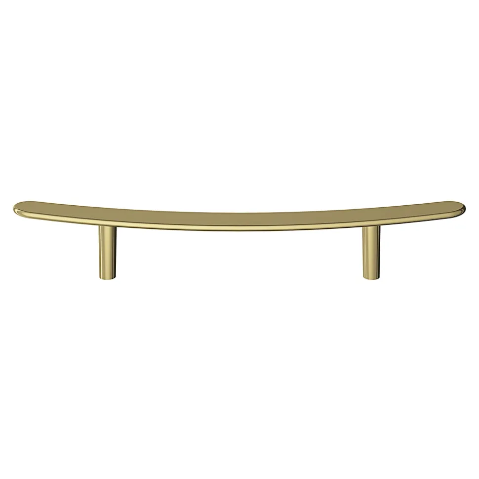 Poignée de meuble en T GoodHome Meham effet laiton doré l.220mm x l.20mm x H. 35mm entraxe 128mm