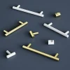 Poignée de meuble en T GoodHome Dizel acier mat blanc l.136mm x l.12mm x H. 35mm entraxe 96mm