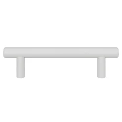 Poignée de meuble en T GoodHome Dizel acier mat blanc l.136mm x l.12mm x H. 35mm entraxe 96mm