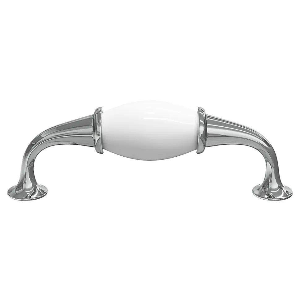 Poignée de meuble GoodHome porcelaine blanc 96mm