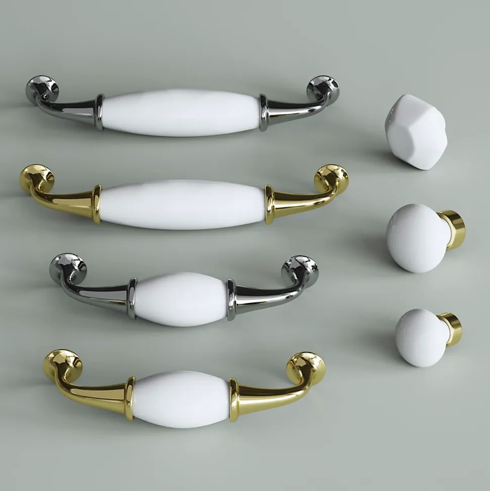 Poignée de meuble GoodHome porcelaine blanc 96mm