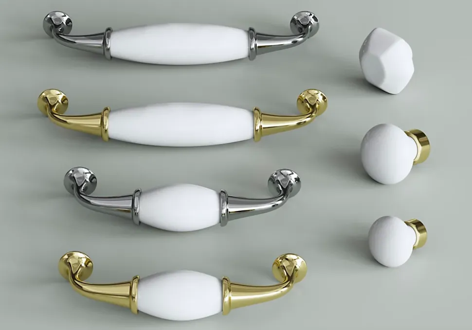 Poignée de meuble GoodHome porcelaine blanc 96mm