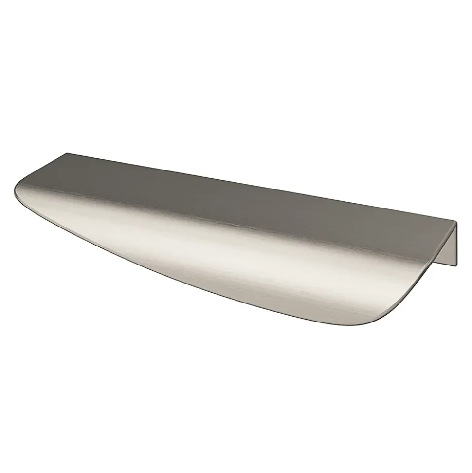 Poignée de meuble Incurvé GoodHome Mehaban effet satin gris l.120mm x l.44mm x H. 13mm entraxe 96mm