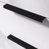 Poignée de meuble Incurvé GoodHome Skej aluminium mat noir l.152mm x l.19mm x H. 35mm entraxe 128mm