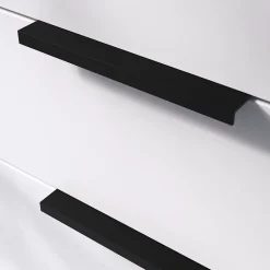 Poignée de meuble Incurvé GoodHome Skej aluminium mat noir l.152mm x l.19mm x H. 35mm entraxe 128mm