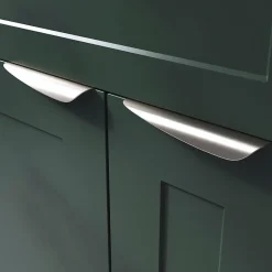 Poignée de meuble Incurvé GoodHome Mehaban effet nickel satin gris l.170mm x l.44mm x H. 18mm entraxe 128mm