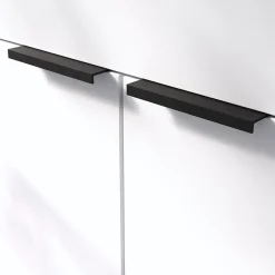 Poignée de meuble Incurvé GoodHome Skej aluminium mat noir l.120mm x l.19mm x H. 35mm entraxe 96mm