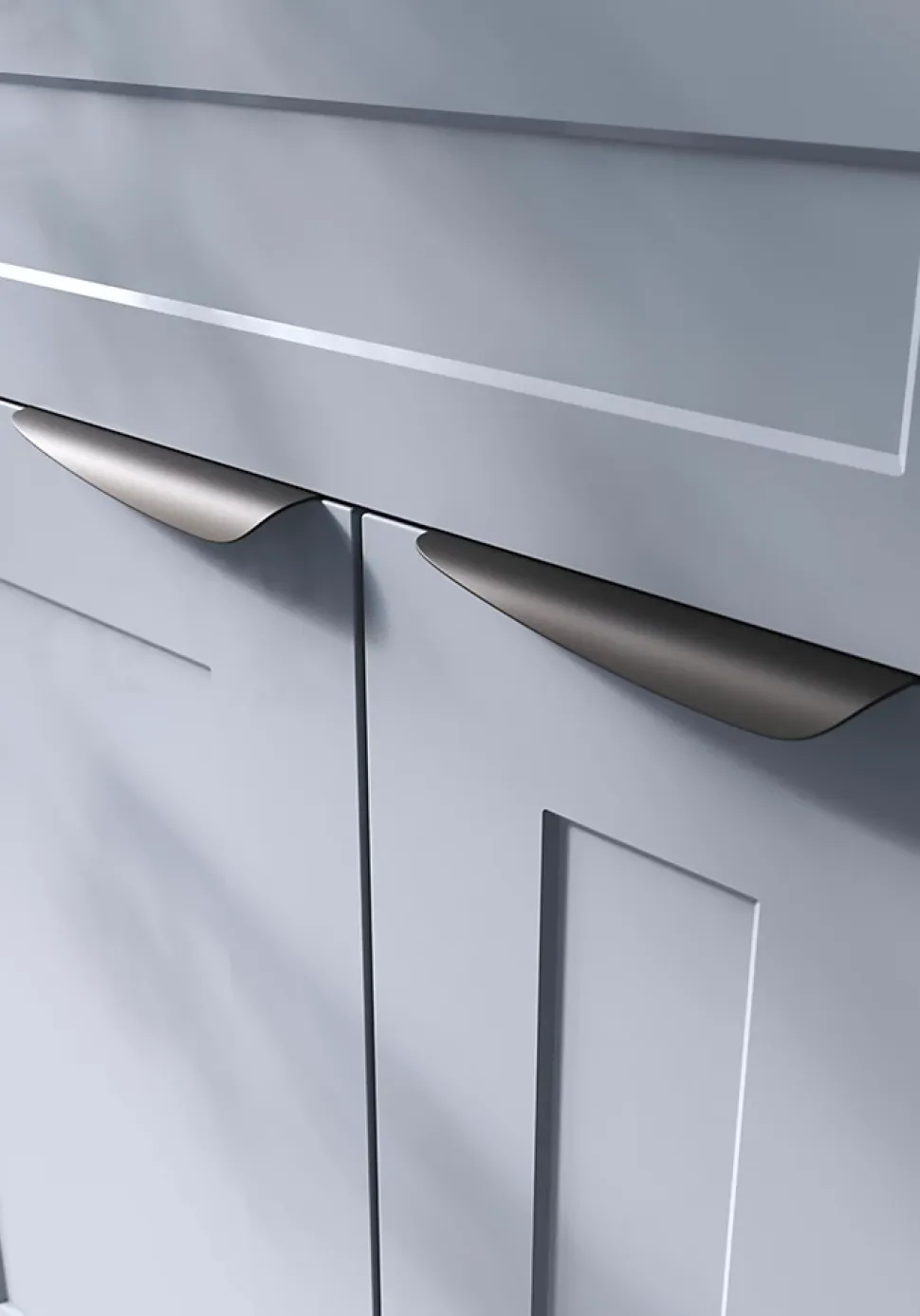 Poignée de meuble Incurvé GoodHome Mehaban mat noir l.170mm x l.44mm x H. 18mm entraxe 128mm