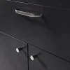 Poignée de meuble nœud GoodHome Irvil aluminium effet nickel satin gris l.142mm x l.12mm x H. 30mm entraxe 128mm