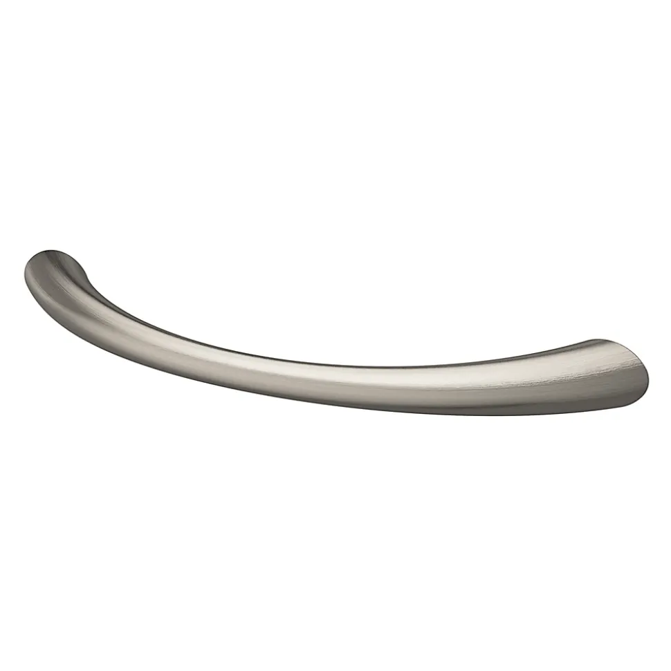 Poignée de meuble nœud GoodHome Primel effet nickel satin gris l.114mm x l.11mm x H. 27mm entraxe 96mm