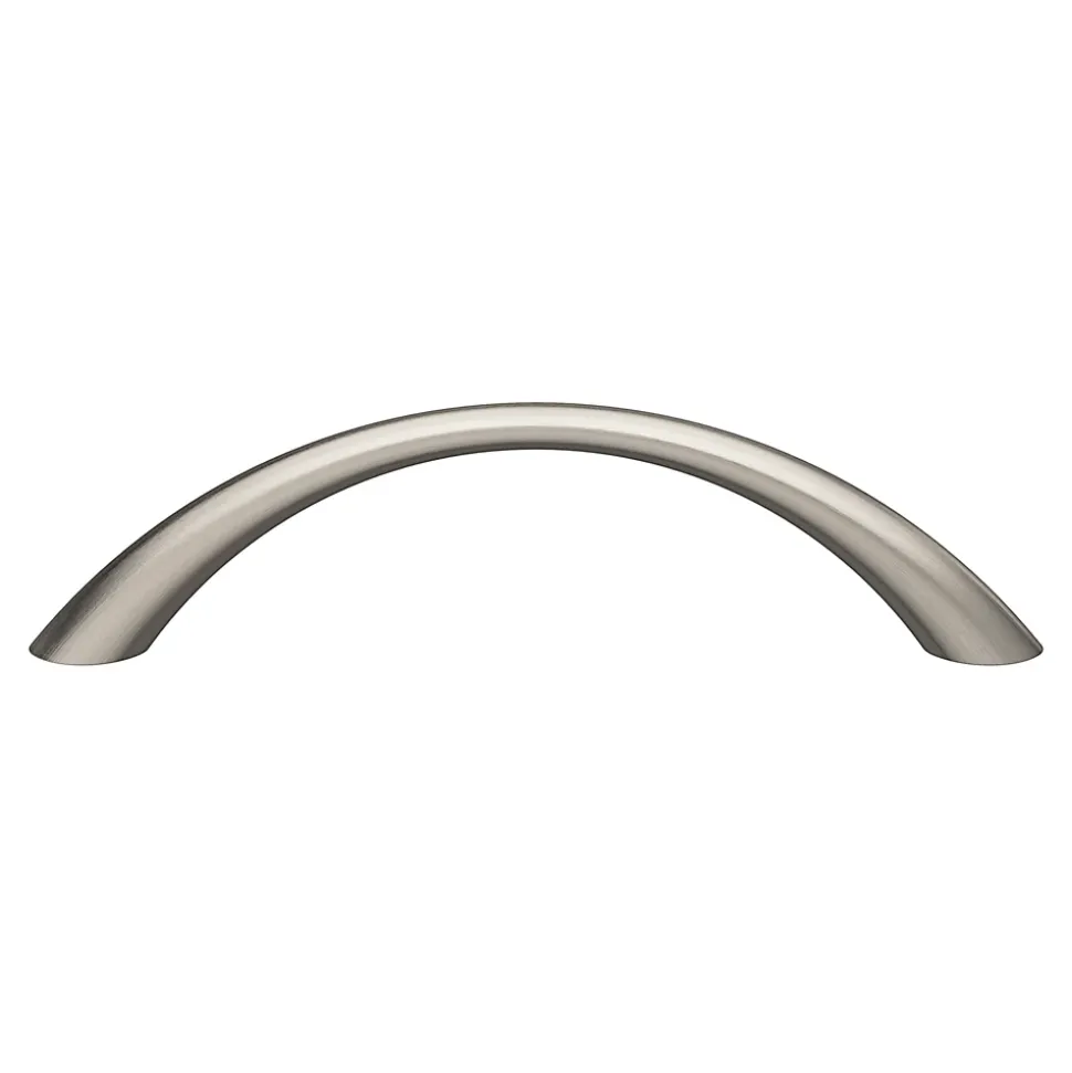 Poignée de meuble nœud GoodHome Primel effet nickel satin gris l.114mm x l.11mm x H. 27mm entraxe 96mm