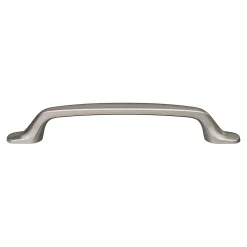 Poignée de meuble nœud GoodHome Govlin aluminium effet nickel satin gris l.164mm x l.20mm x H. 24mm entraxe 128mm