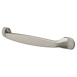 Poignée de meuble nœud GoodHome Govlin aluminium effet nickel satin gris l.164mm x l.20mm x H. 24mm entraxe 128mm