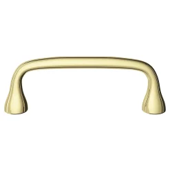 Poignée de meuble nœud GoodHome Tudy Laiton effet laiton doré l.110mm x H. 15mm entraxe 96mm